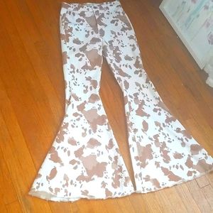 Altar'd State cow print flare jeans
